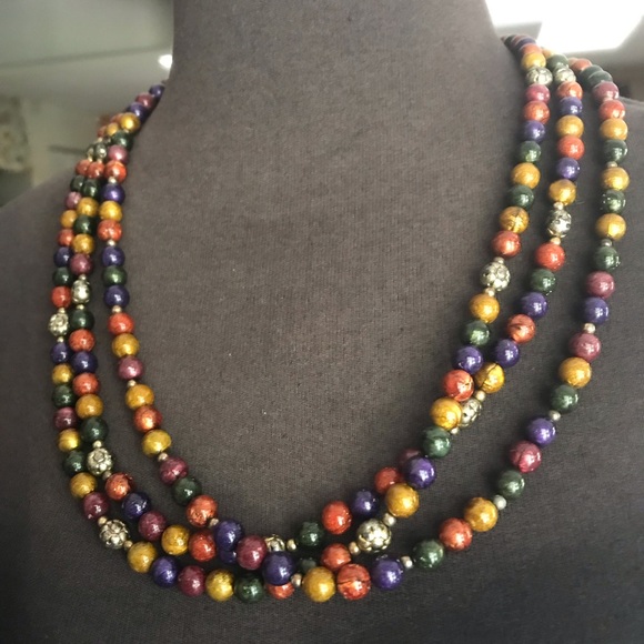Multicolored Beaded Necklace - Picture 2 of 4